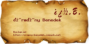 Örmény Benedek névjegykártya